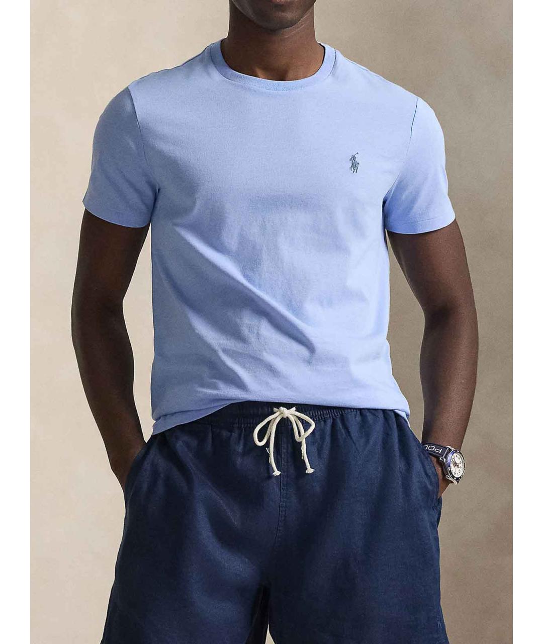 POLO RALPH LAUREN Синяя хлопковая футболка, фото 2