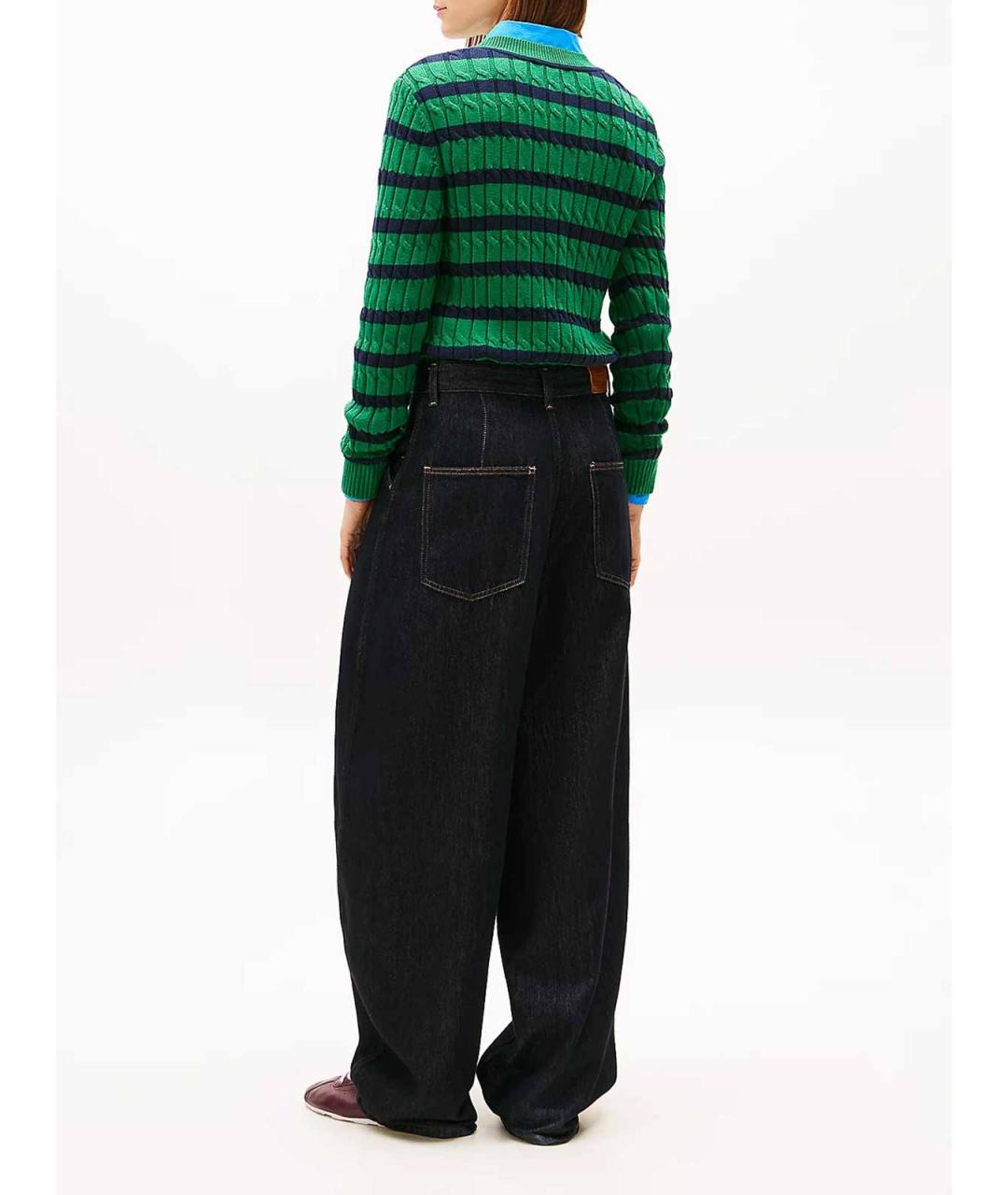 TOMMY HILFIGER Темно-синие хлопковые прямые джинсы, фото 3