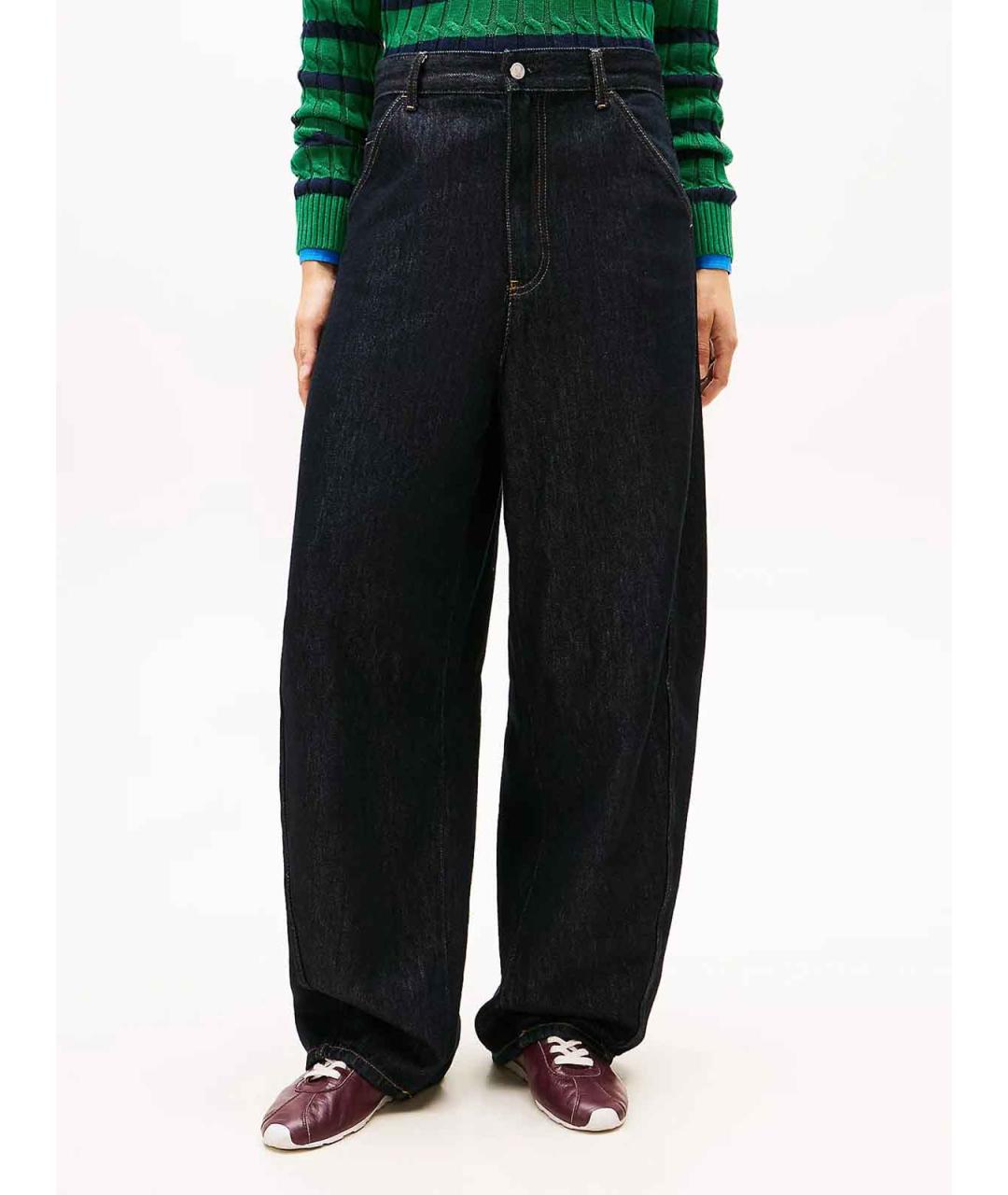 TOMMY HILFIGER Темно-синие хлопковые прямые джинсы, фото 2