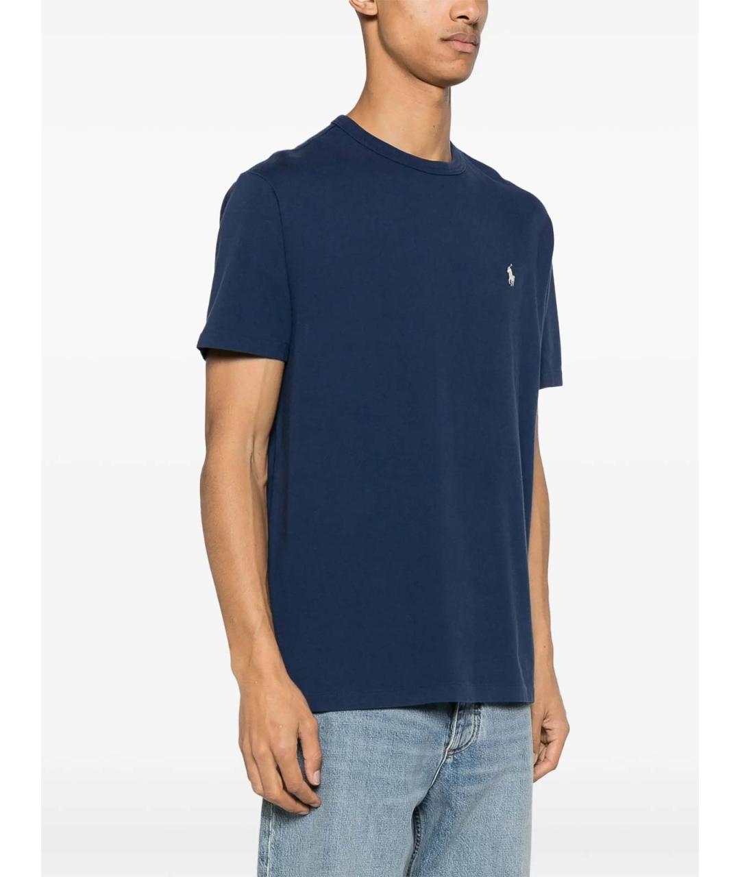 POLO RALPH LAUREN Синяя хлопковая футболка, фото 3