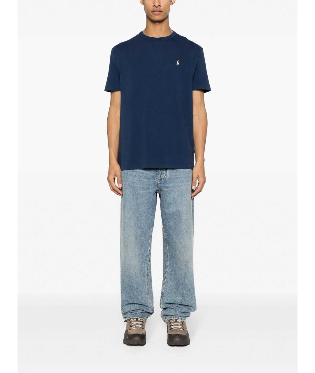 POLO RALPH LAUREN Синяя хлопковая футболка, фото 2
