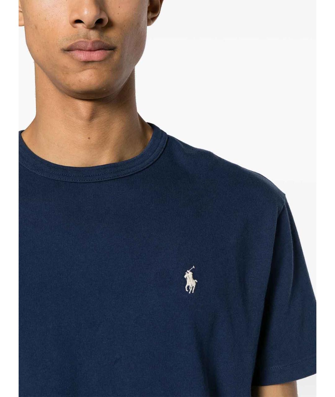POLO RALPH LAUREN Синяя хлопковая футболка, фото 5