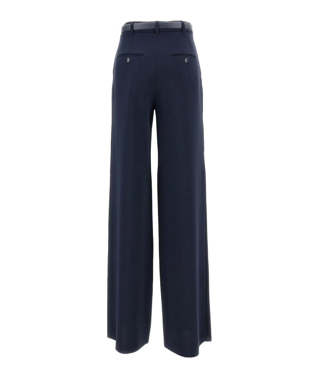 MAX MARA Синие ацетатные прямые брюки, фото 2