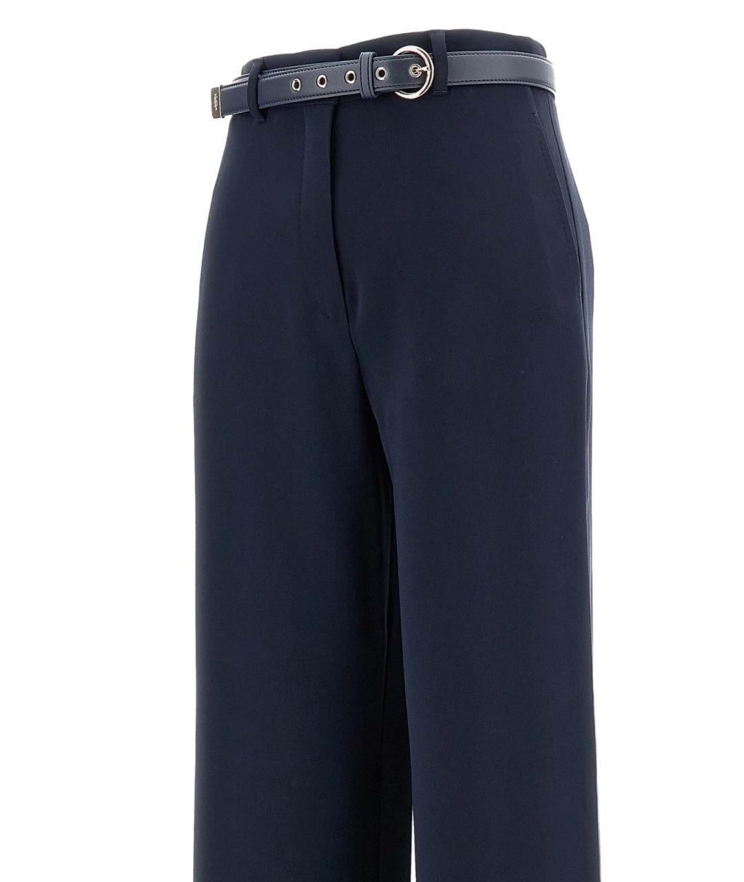 MAX MARA Синие ацетатные прямые брюки, фото 3