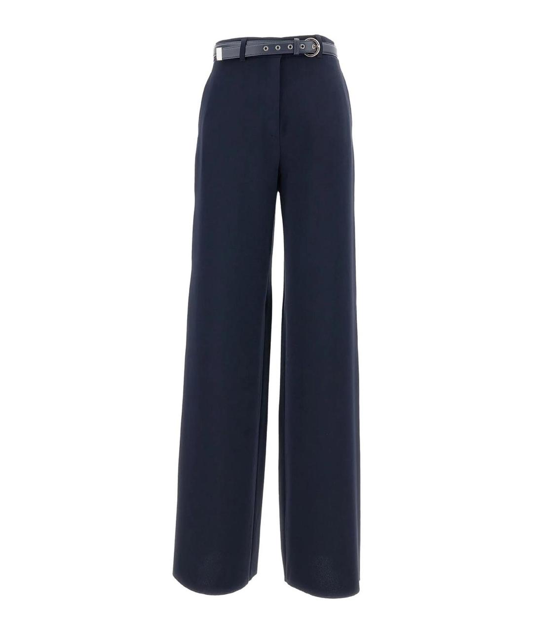MAX MARA Синие ацетатные прямые брюки, фото 1