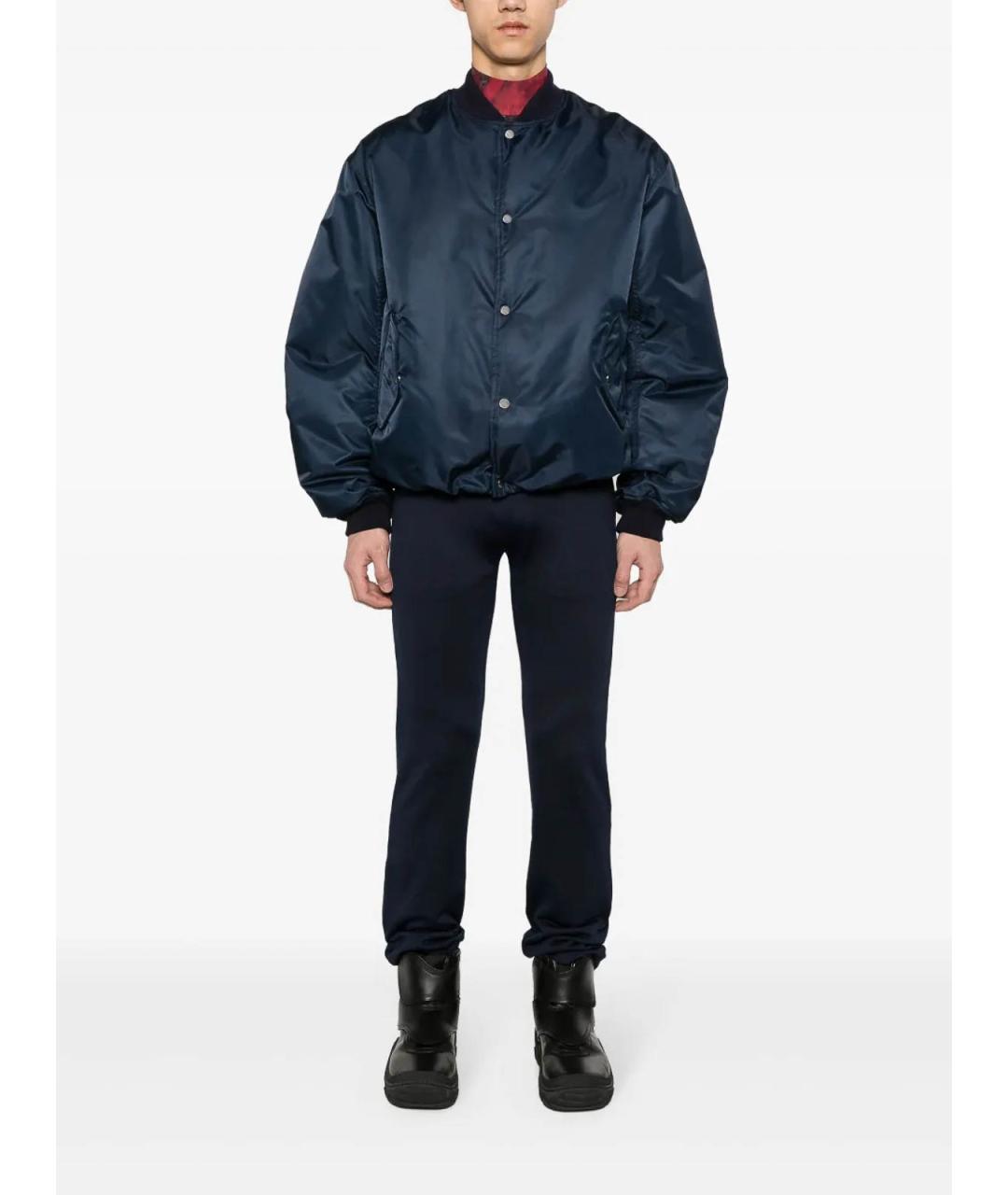 BALENCIAGA Темно-синие хлопковые повседневные брюки, фото 2