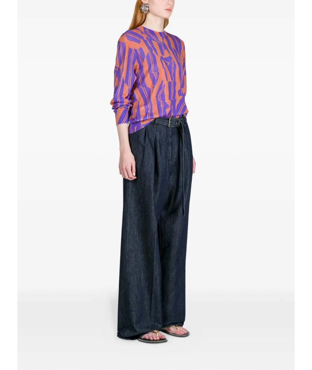DRIES VAN NOTEN Синие хлопковые прямые джинсы, фото 3