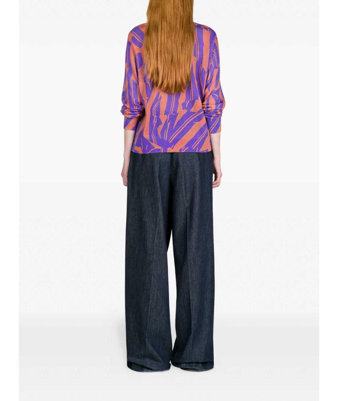 DRIES VAN NOTEN Синие хлопковые прямые джинсы, фото 4
