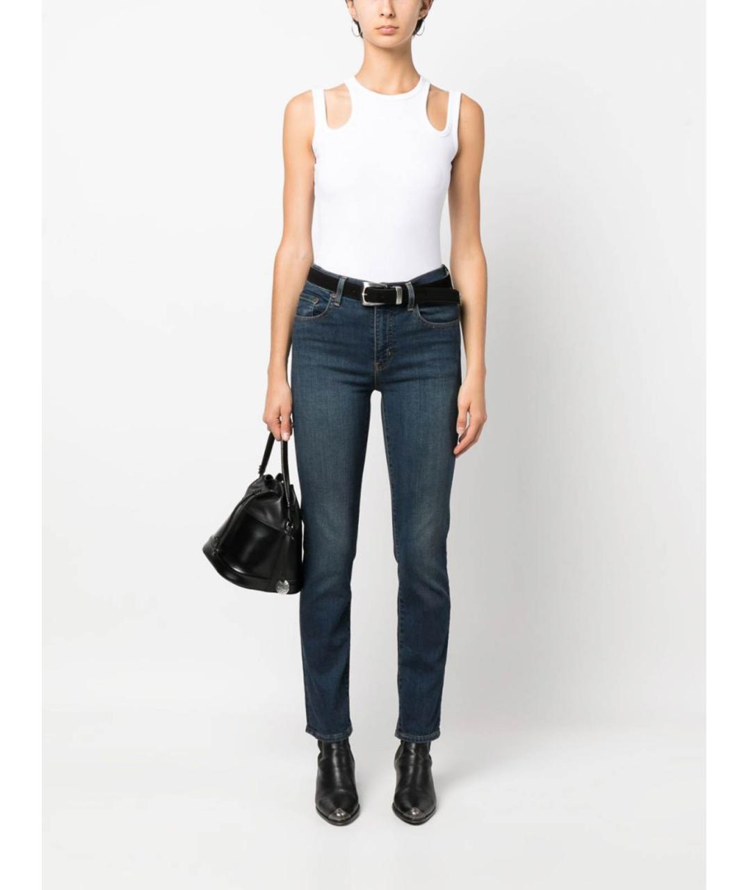LEVI'S Синие хлопковые джинсы слим, фото 2