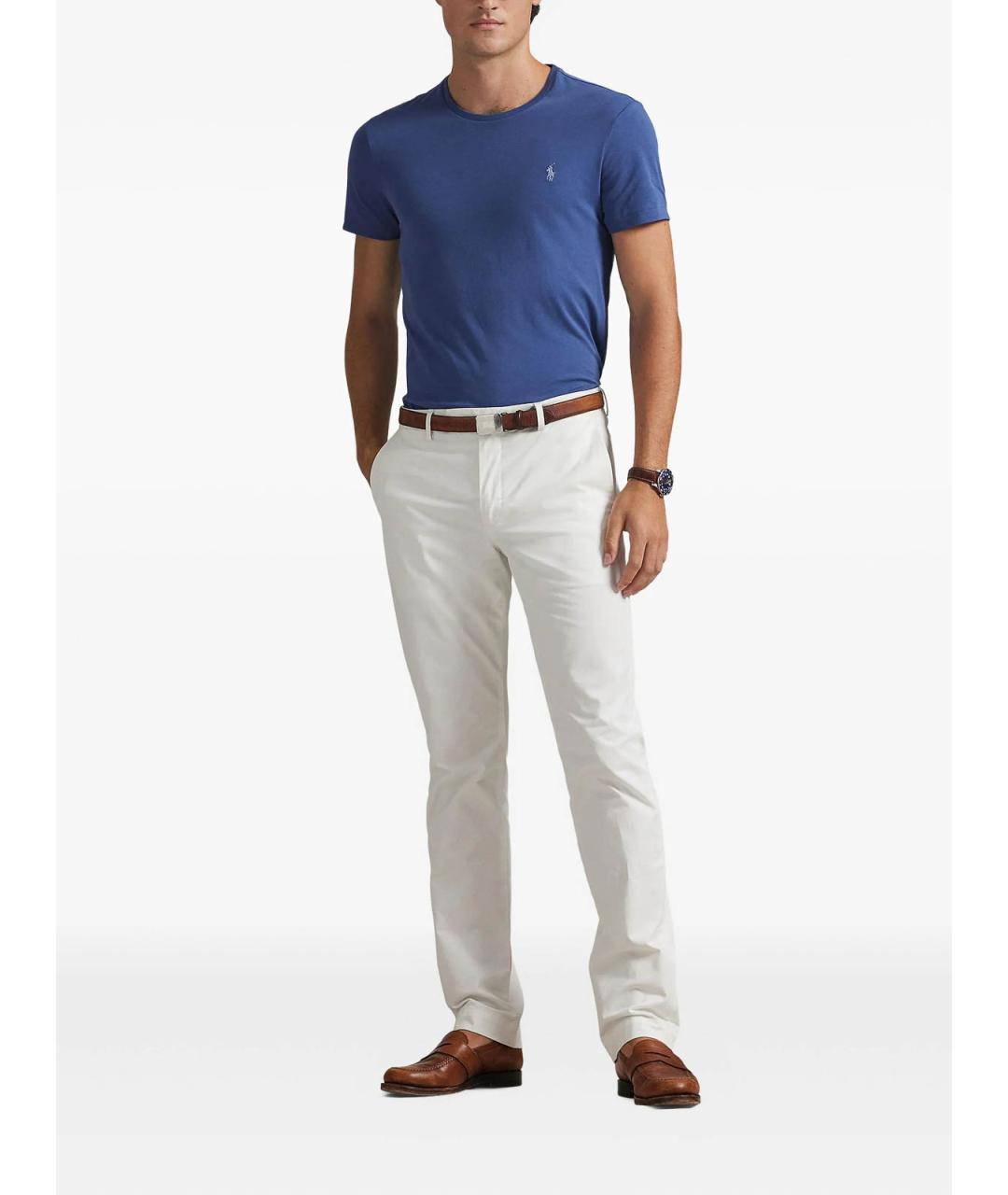POLO RALPH LAUREN Синяя хлопковая футболка, фото 2