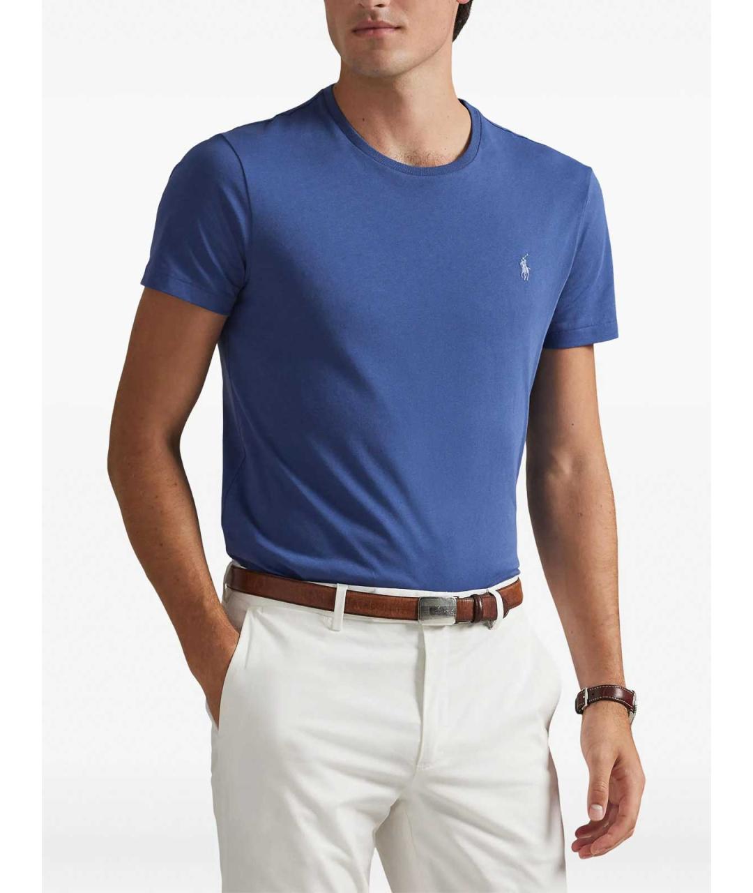 POLO RALPH LAUREN Синяя хлопковая футболка, фото 3