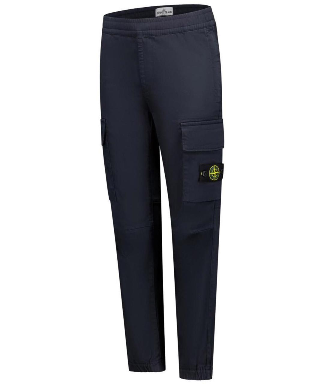STONE ISLAND Темно-синие хлопковые брюки и шорты, фото 2