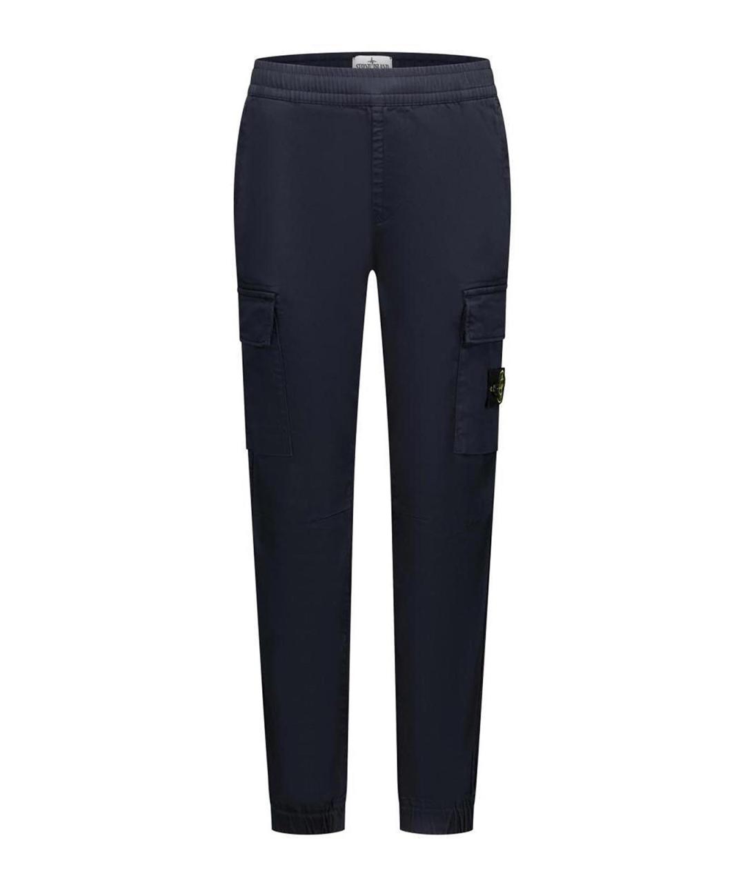 STONE ISLAND Темно-синие хлопковые брюки и шорты, фото 1