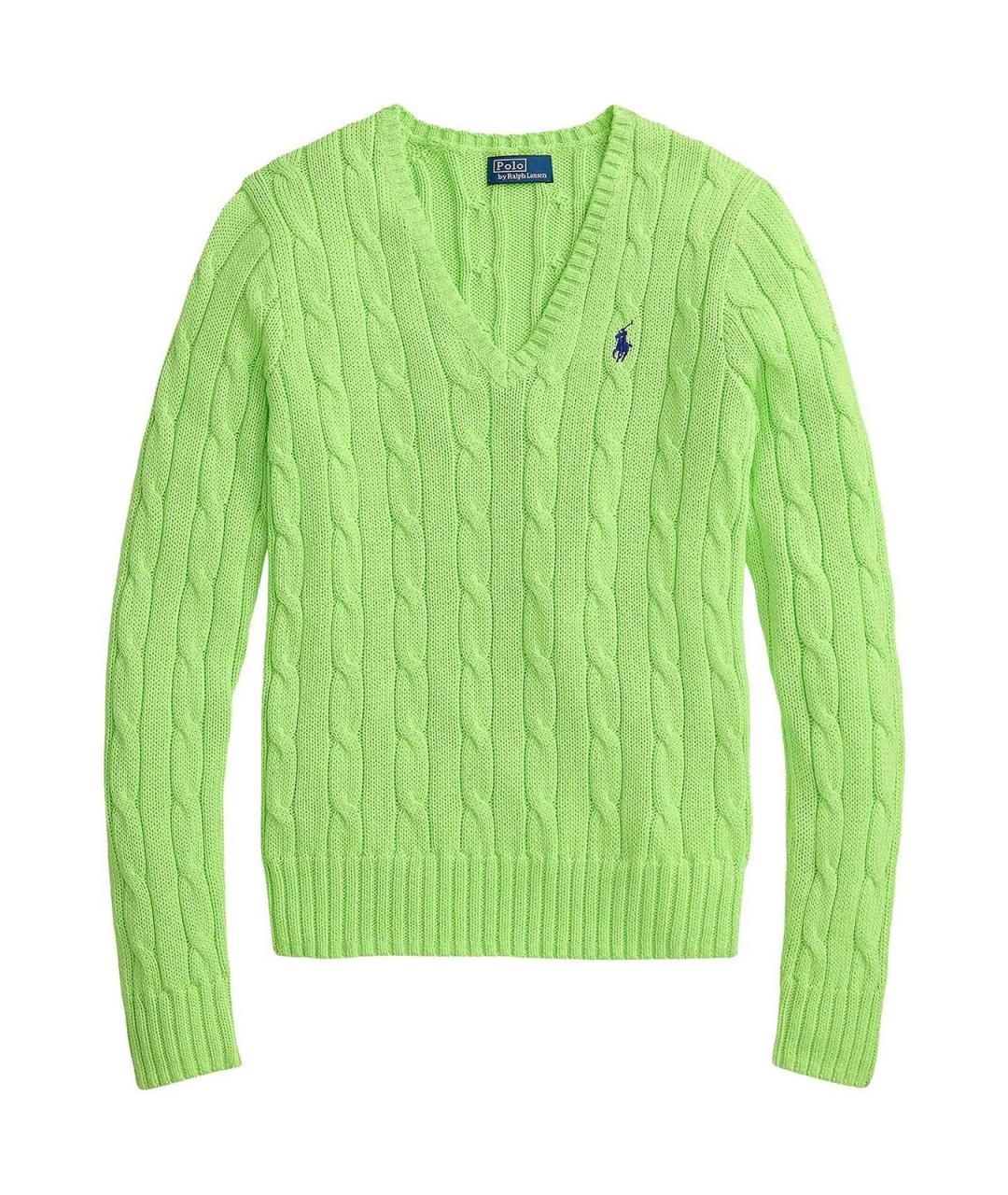 POLO RALPH LAUREN Зеленый хлопковый джемпер / свитер, фото 1