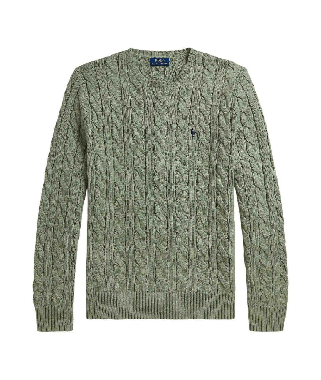 POLO RALPH LAUREN Зеленый хлопковый джемпер / свитер, фото 1
