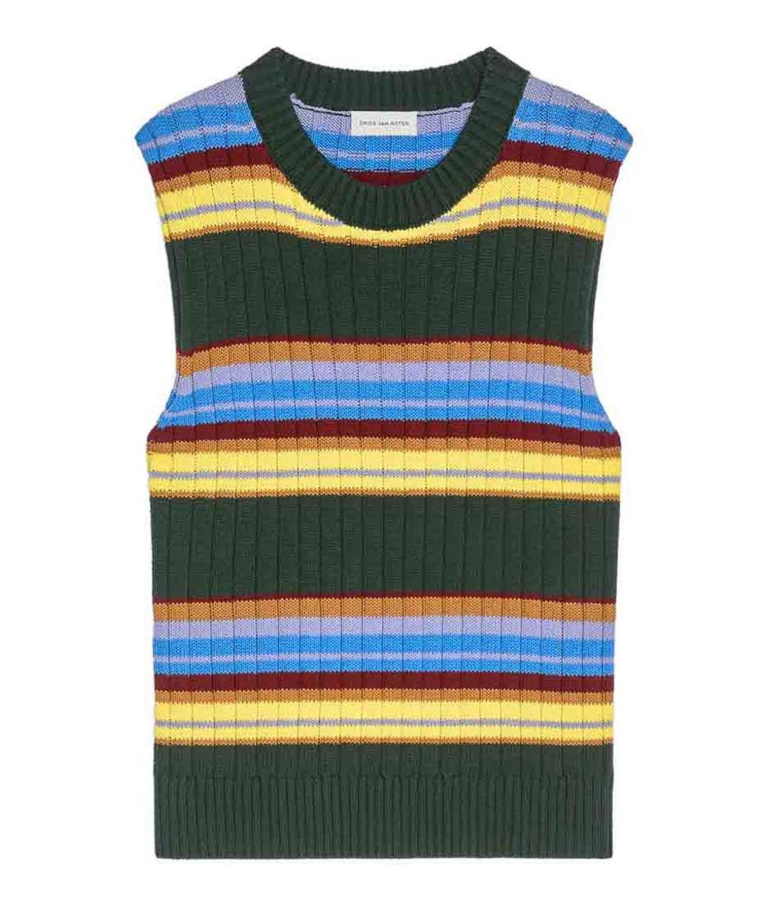 DRIES VAN NOTEN Зеленая хлопковая жилетка, фото 1