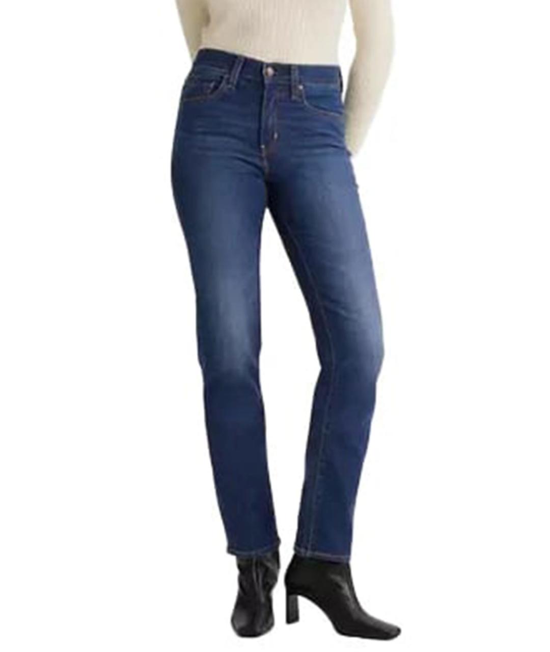LEVI'S Синие хлопковые прямые джинсы, фото 2