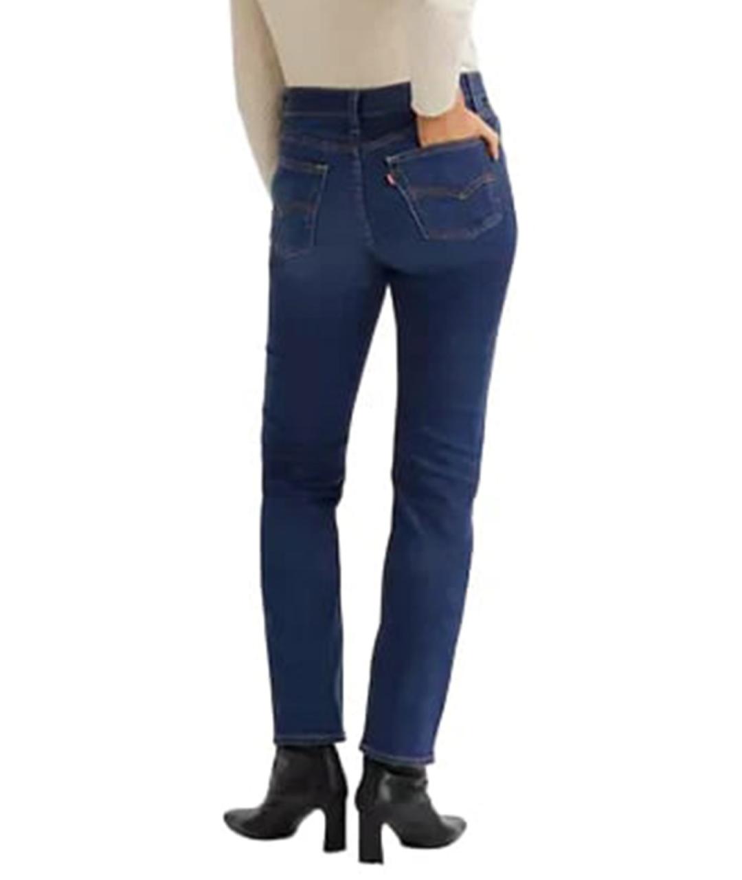 LEVI'S Синие хлопковые прямые джинсы, фото 3