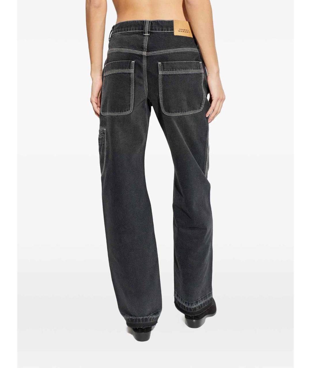ISABEL MARANT Черные хлопковые прямые джинсы, фото 4