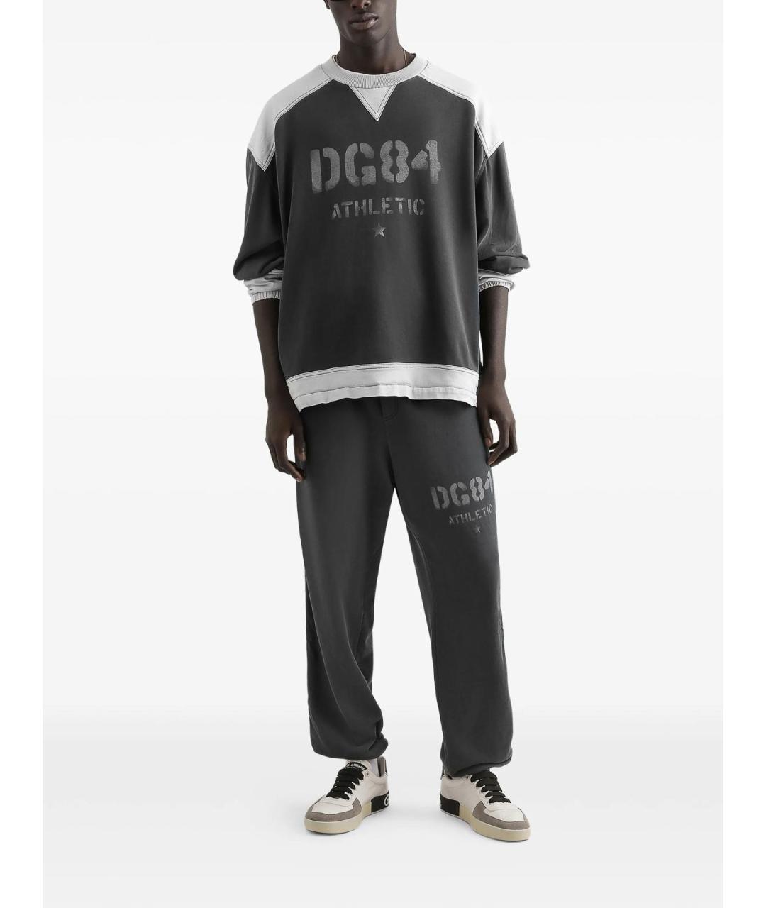 DOLCE&GABBANA Черные хлопковые повседневные брюки, фото 2