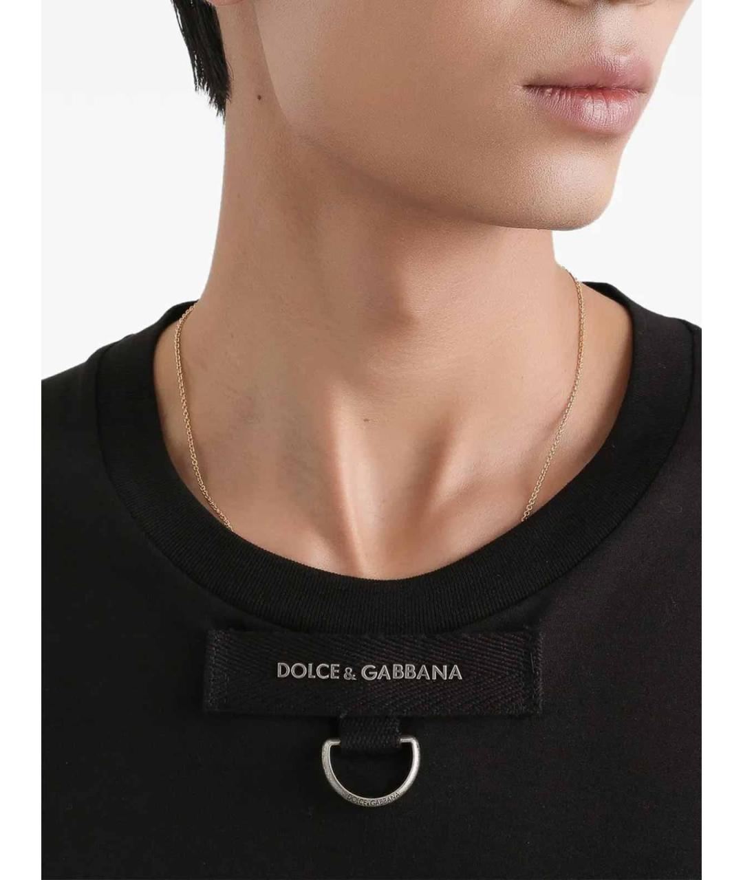 DOLCE&GABBANA Черная хлопковая футболка, фото 5