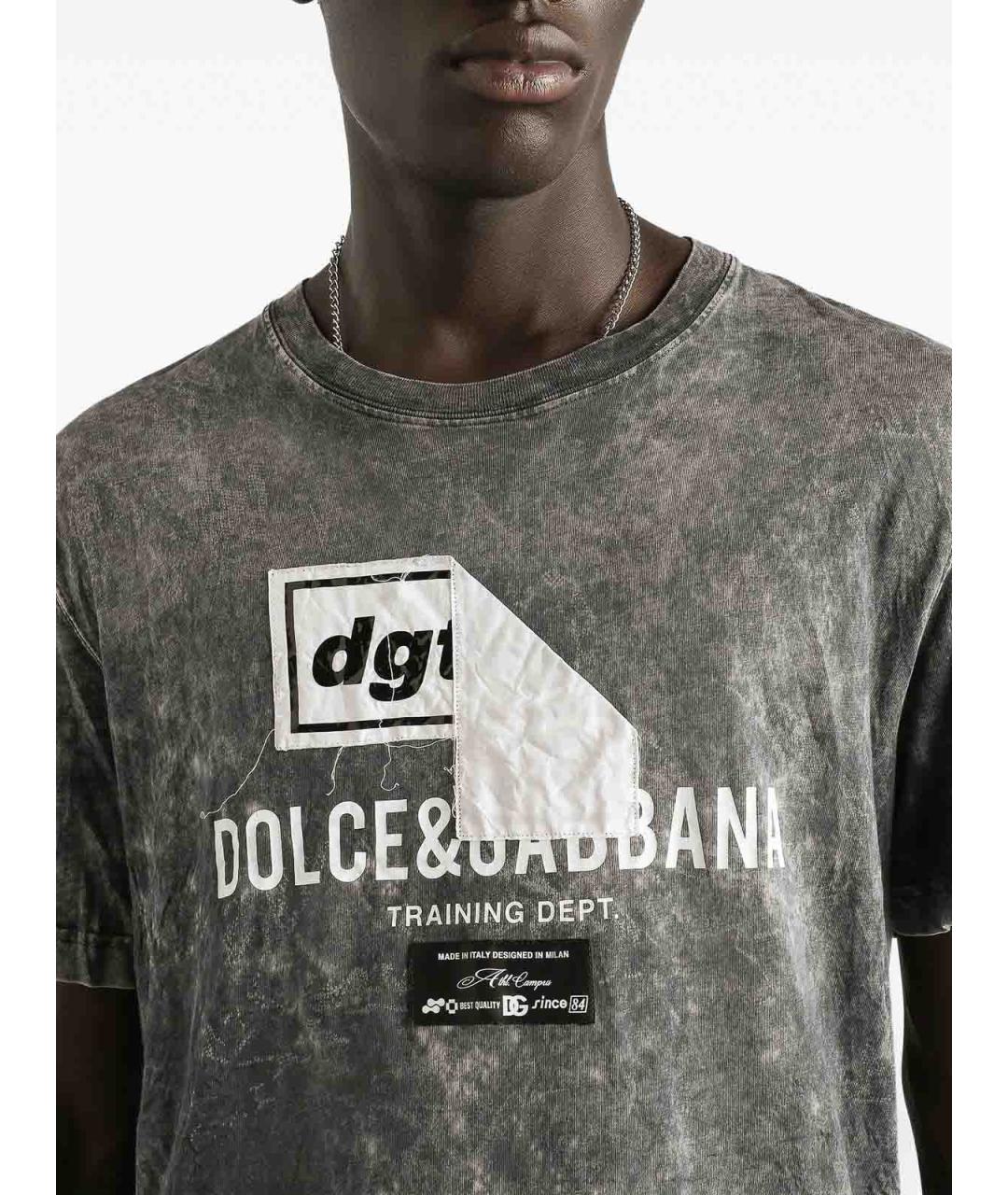 DOLCE&GABBANA Черная хлопковая футболка, фото 5