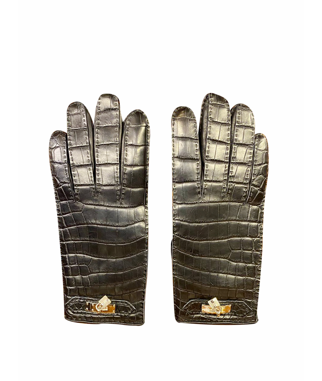HERMES Черные перчатки, фото 1
