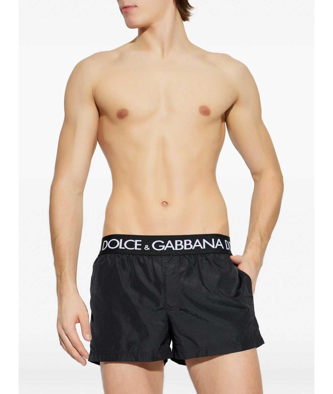 DOLCE&GABBANA Черные полиэстеровые шорты, фото 2