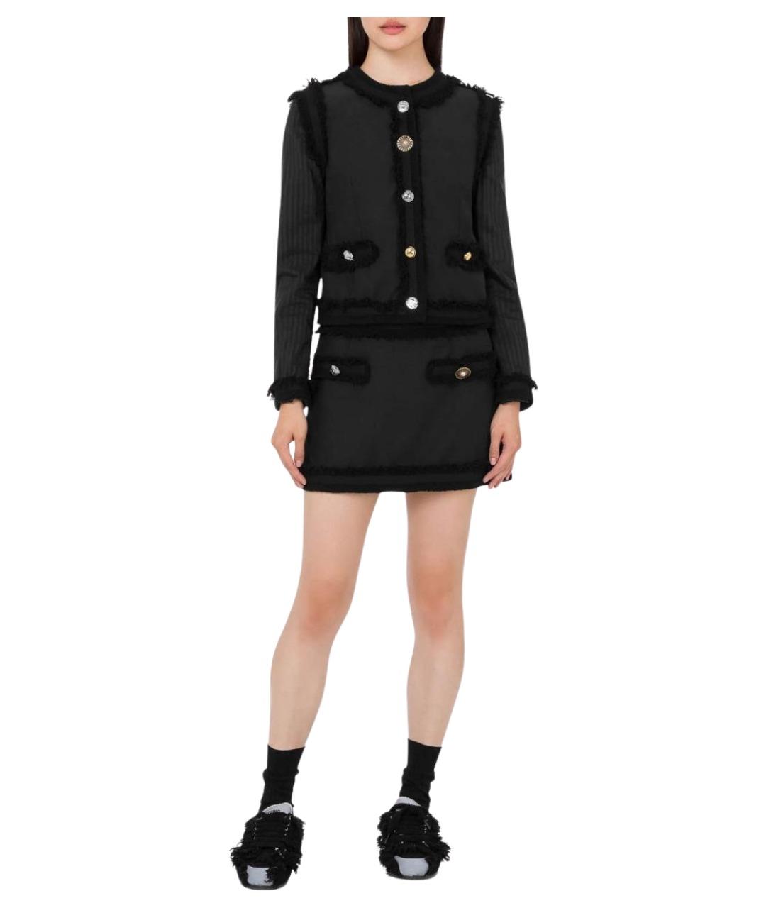 MOSCHINO Черная шерстяная юбка миди, фото 2