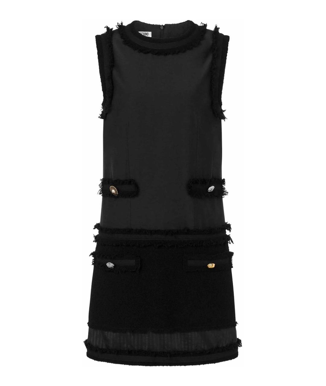 MOSCHINO Черное шерстяное повседневное платье, фото 1