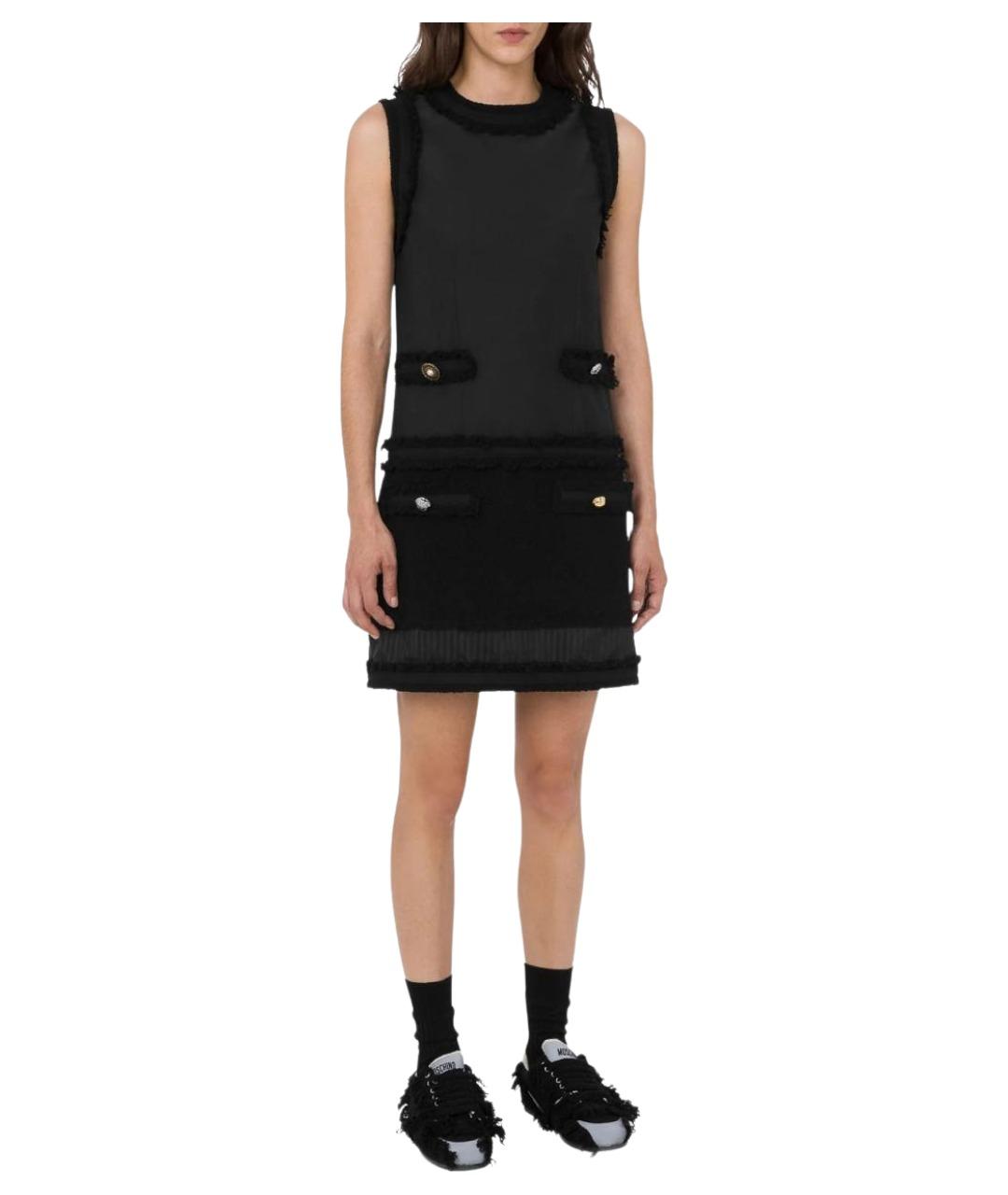 MOSCHINO Черное шерстяное повседневное платье, фото 2