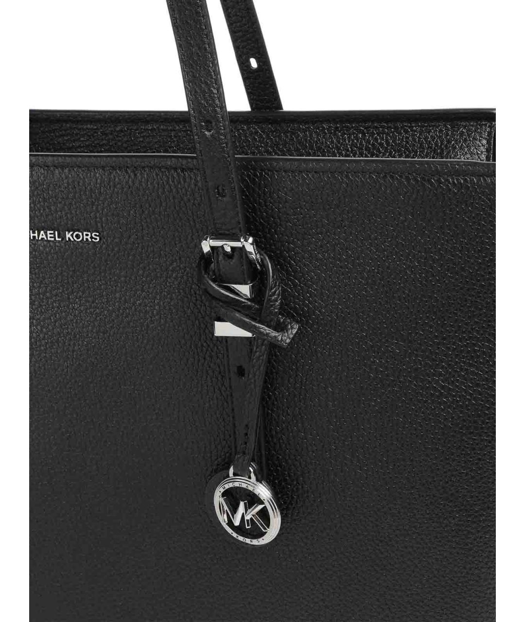 MICHAEL KORS Черная кожаная сумка тоут, фото 3