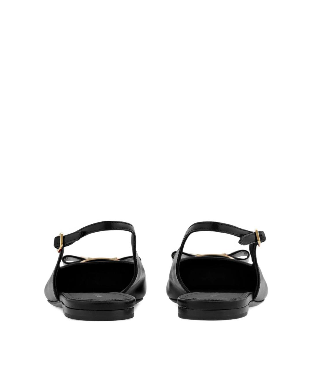 FERRAGAMO Черные кожаные балетки, фото 3