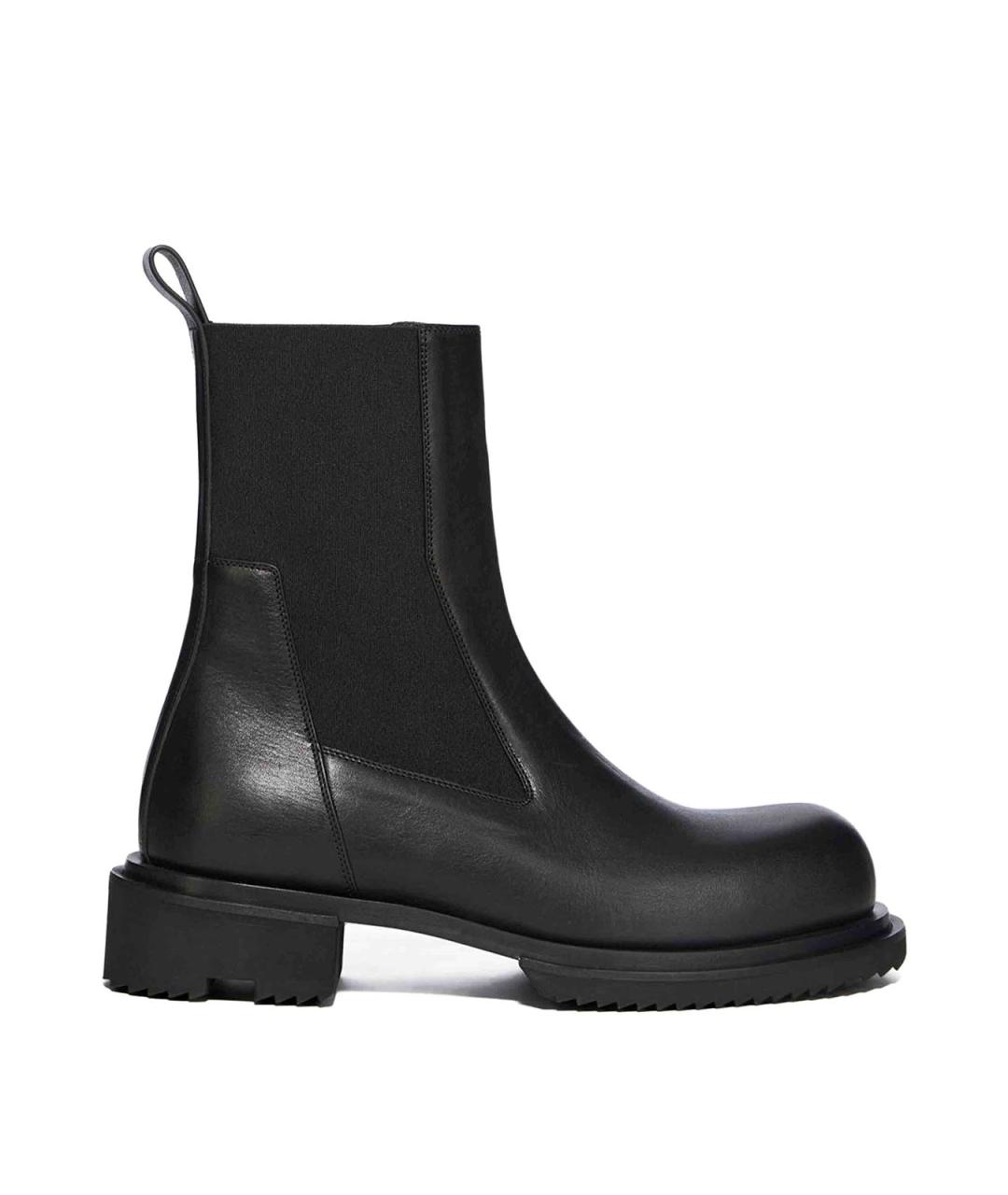 RICK OWENS Черные кожаные полусапоги, фото 1