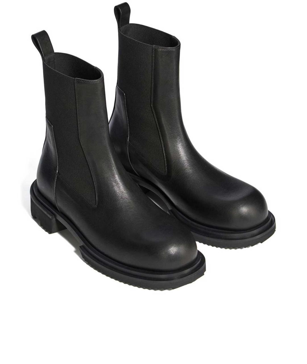 RICK OWENS Черные кожаные полусапоги, фото 6