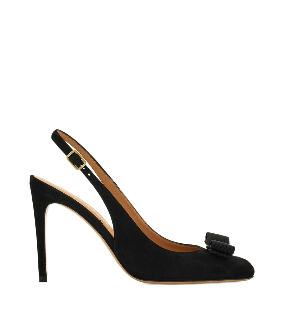 FERRAGAMO Черные кожаные туфли, фото 1
