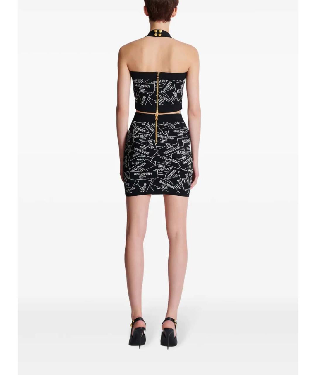 BALMAIN Мульти полиэстеровая юбка мини, фото 4