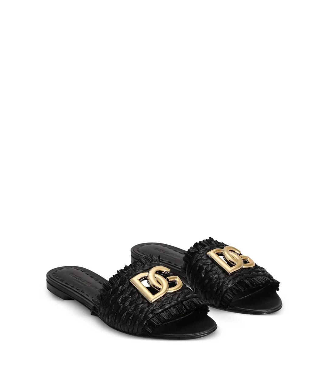 DOLCE&GABBANA Черные шлепанцы, фото 2