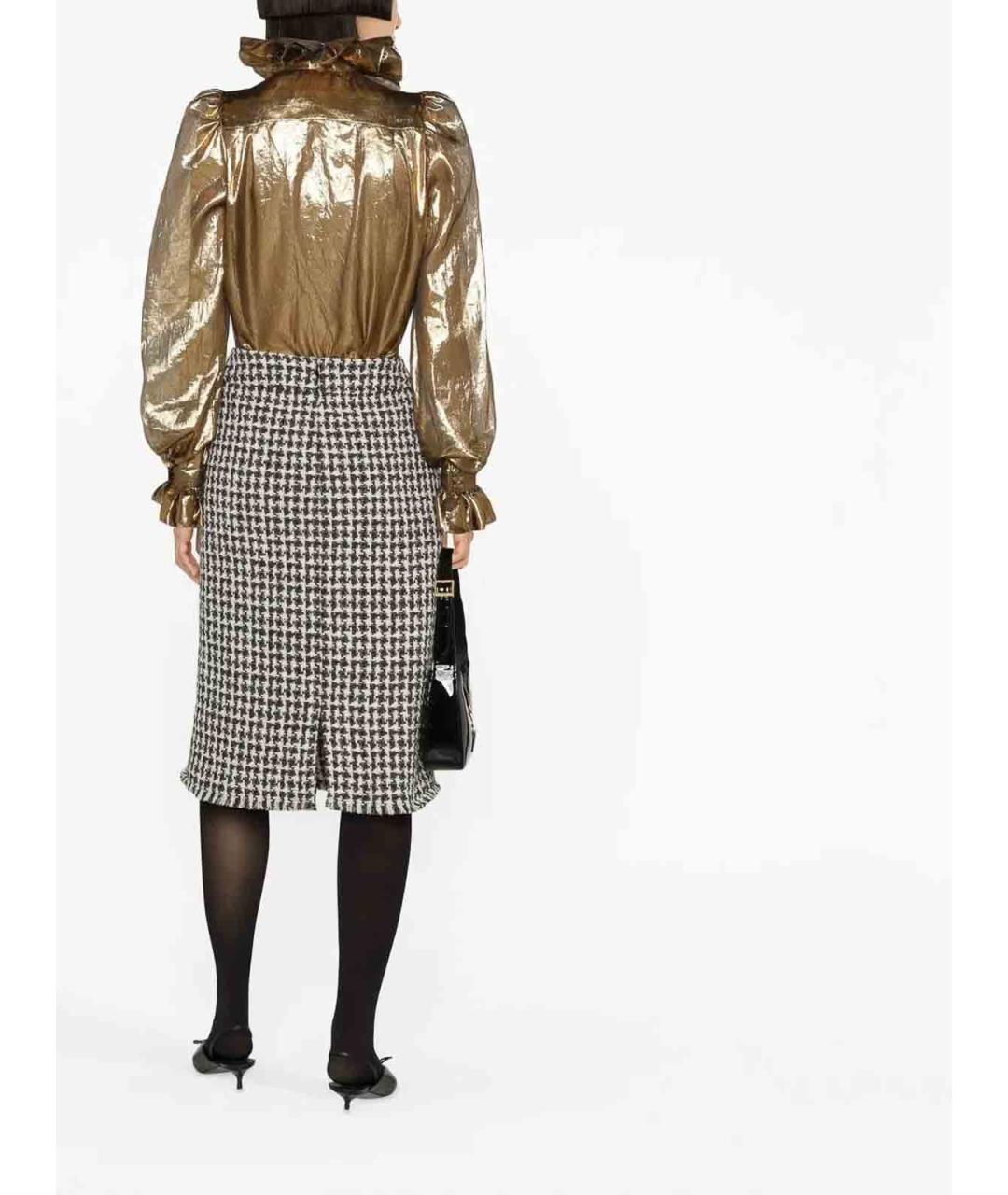 LANVIN Черная шерстяная юбка миди, фото 4