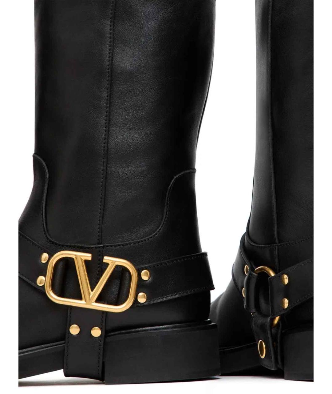 VALENTINO Черные кожаные ботинки, фото 5