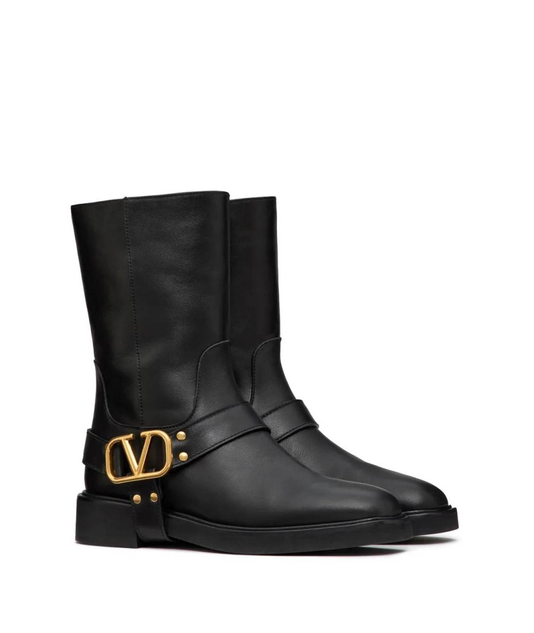 VALENTINO Черные кожаные ботинки, фото 2