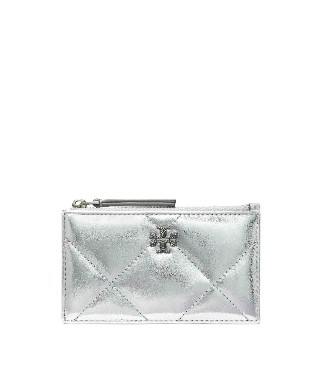 TORY BURCH Серебряный кожаный кошелек, фото 1