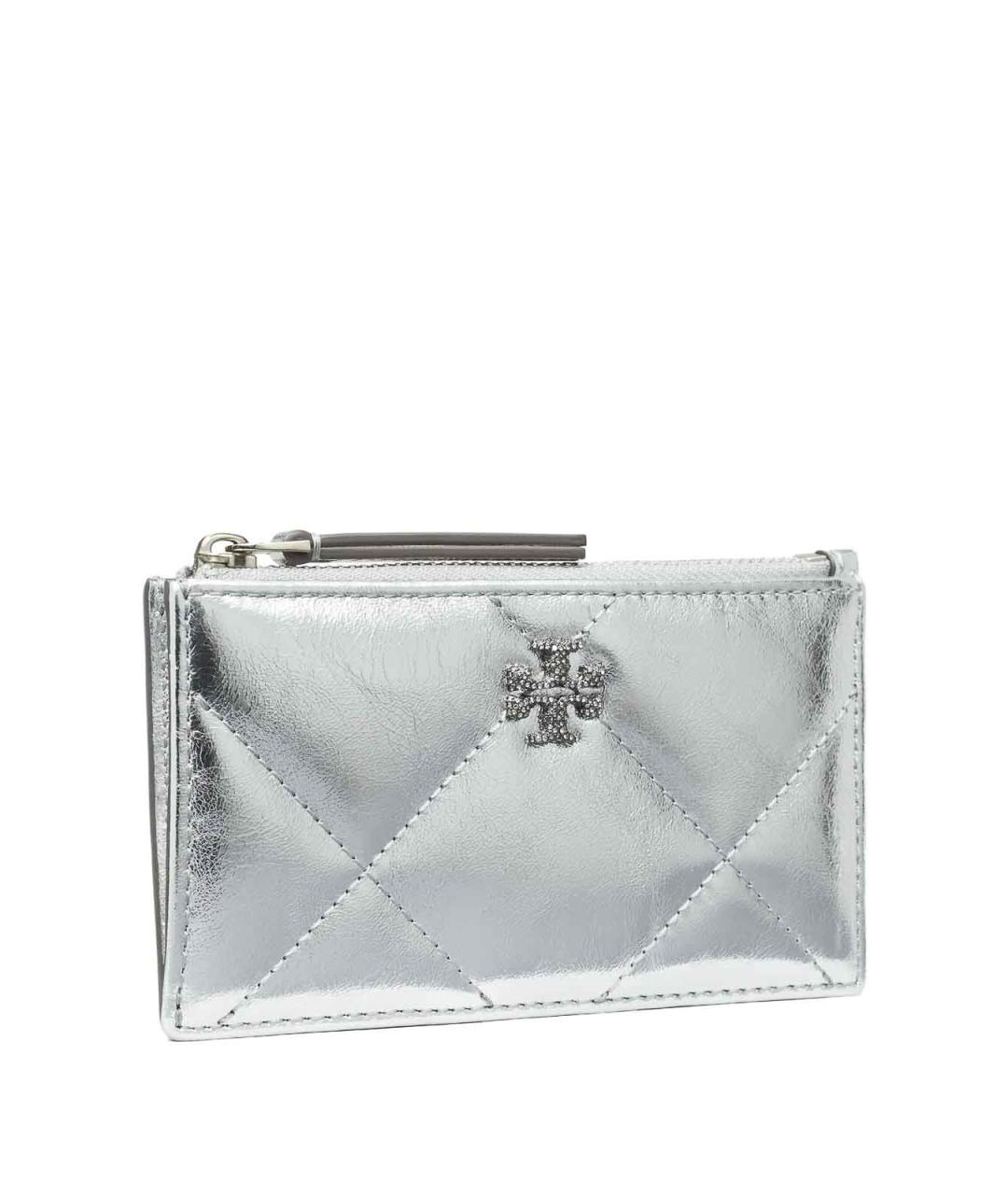 TORY BURCH Серебряный кожаный кошелек, фото 3