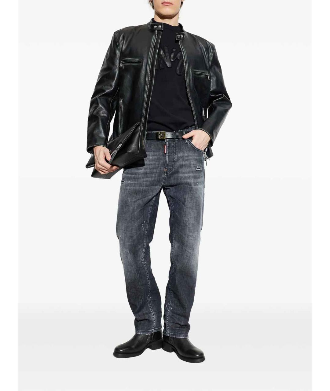 DSQUARED2 Серые хлопковые прямые джинсы, фото 2
