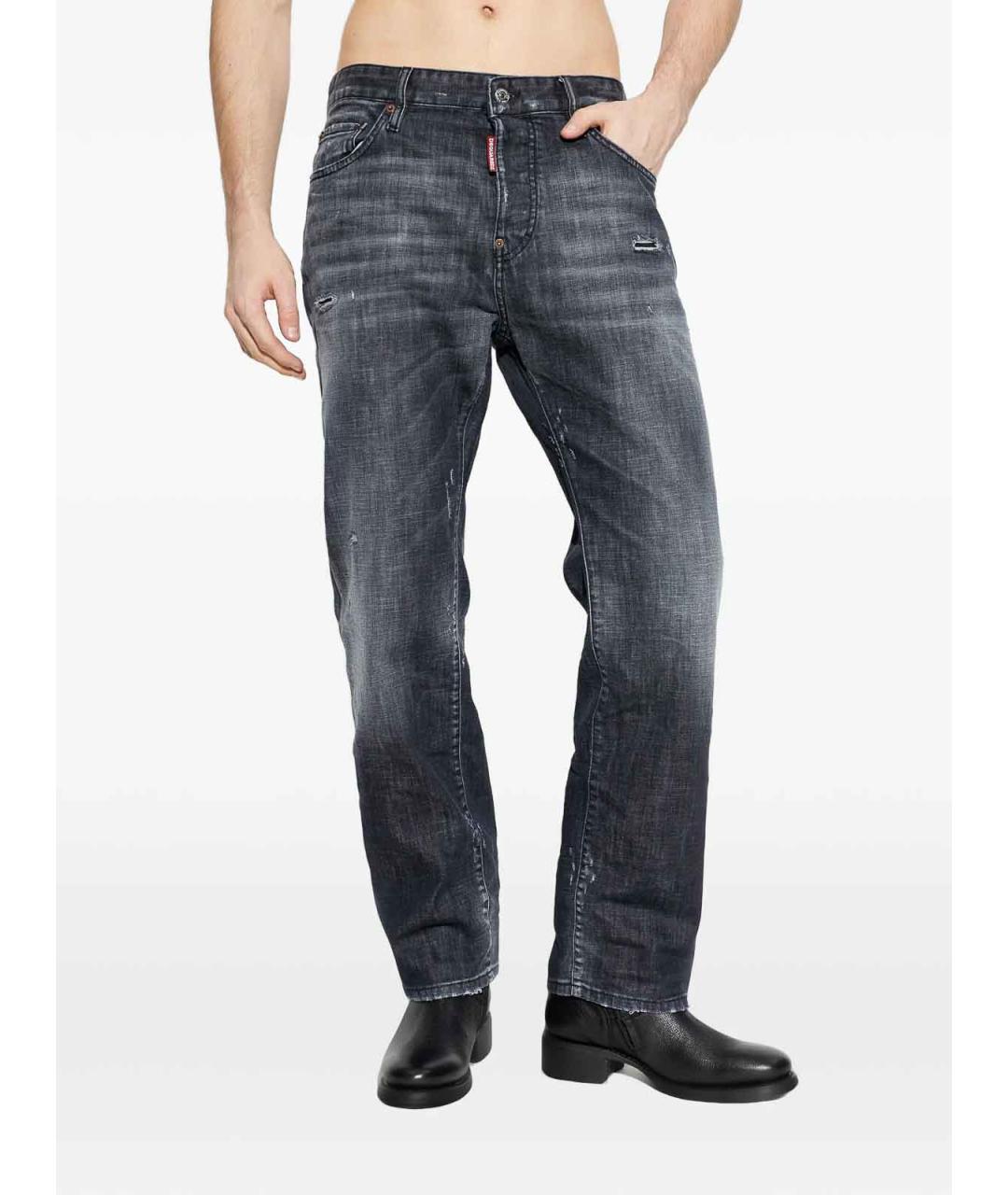 DSQUARED2 Серые хлопковые прямые джинсы, фото 3
