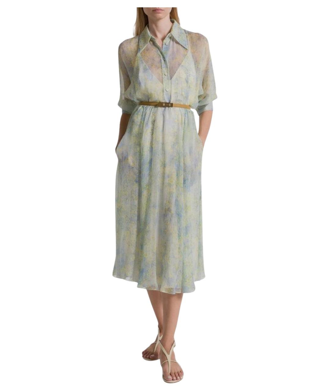 ALBERTA FERRETTI Мульти шелковое повседневное платье, фото 2