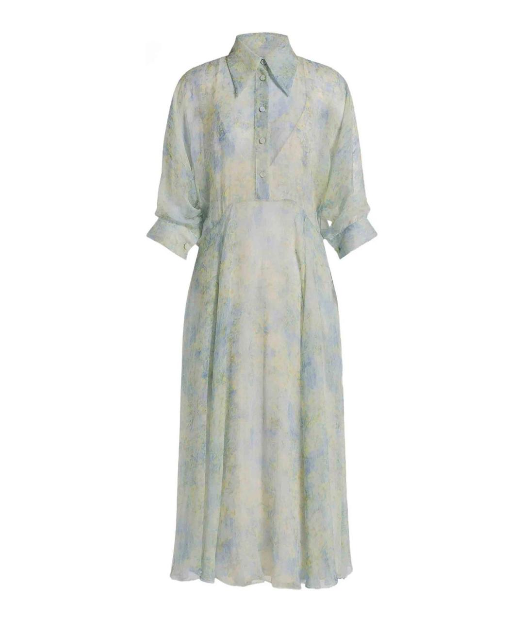 ALBERTA FERRETTI Мульти шелковое повседневное платье, фото 1