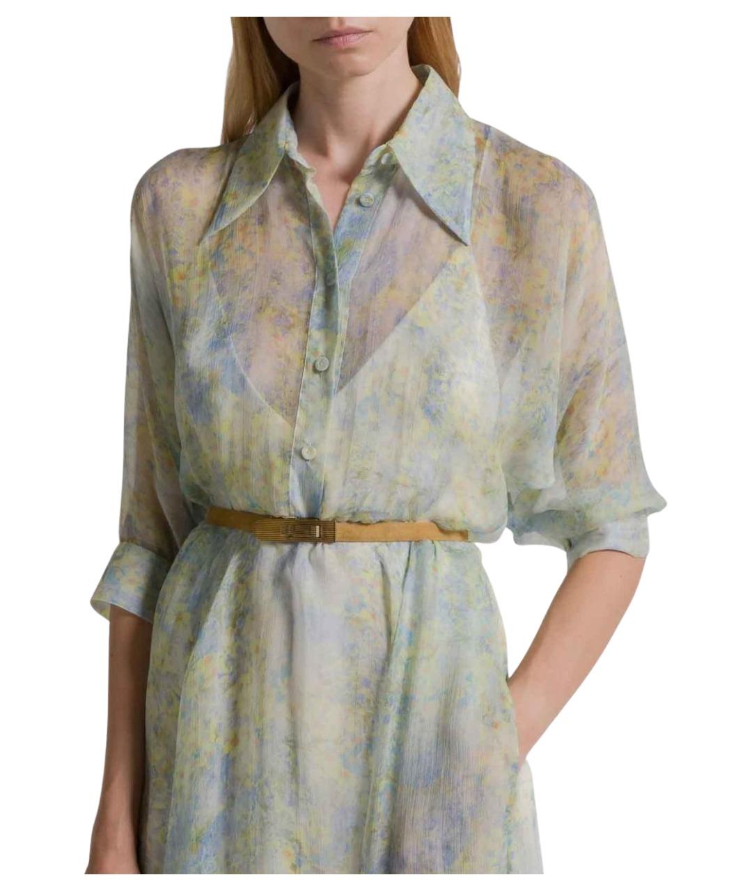 ALBERTA FERRETTI Мульти шелковое повседневное платье, фото 4