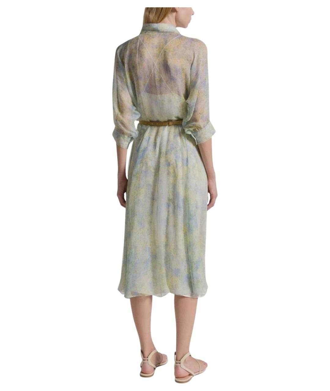 ALBERTA FERRETTI Мульти шелковое повседневное платье, фото 3