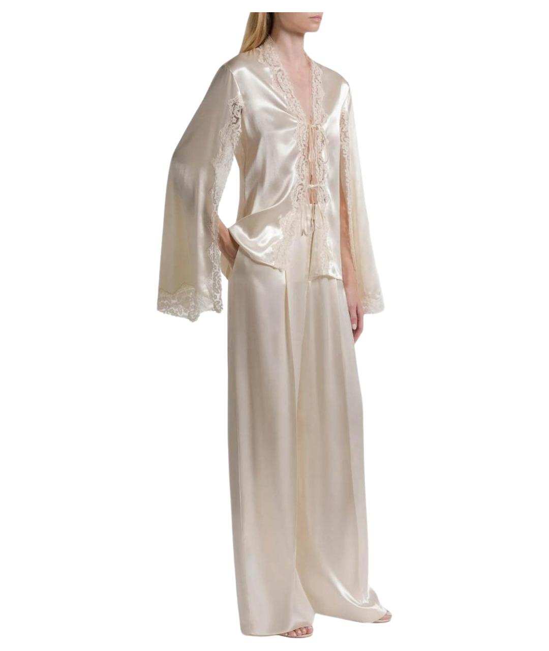 ALBERTA FERRETTI Белые вискозные брюки широкие, фото 2